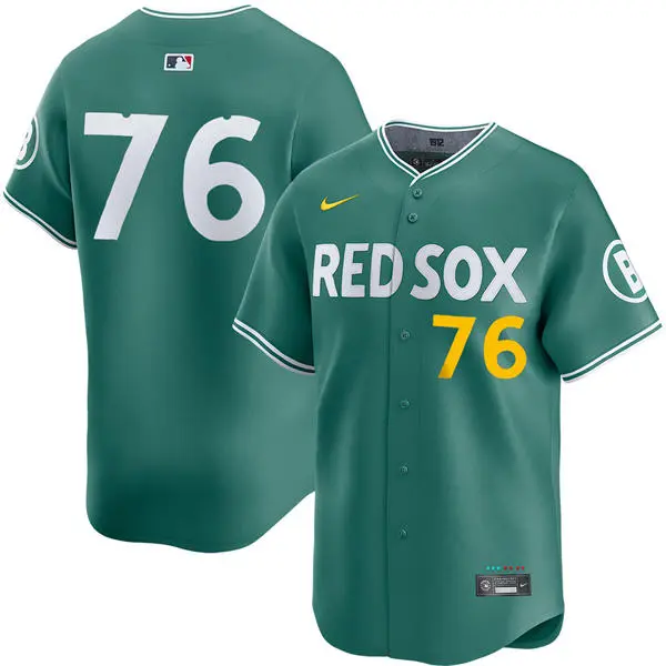 Mens Boston Red Sox #76 Zack Kelly 2025 City Connect 2.0 Vapor Limited Player Jersey Green 