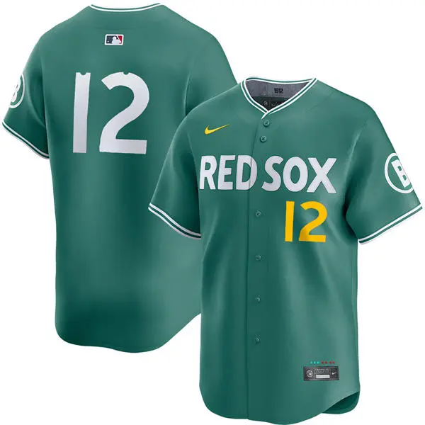 Mens Boston Red Sox #12 Connor Wong 2025 City Connect 2.0 Vapor Limited Player Jersey Green 
