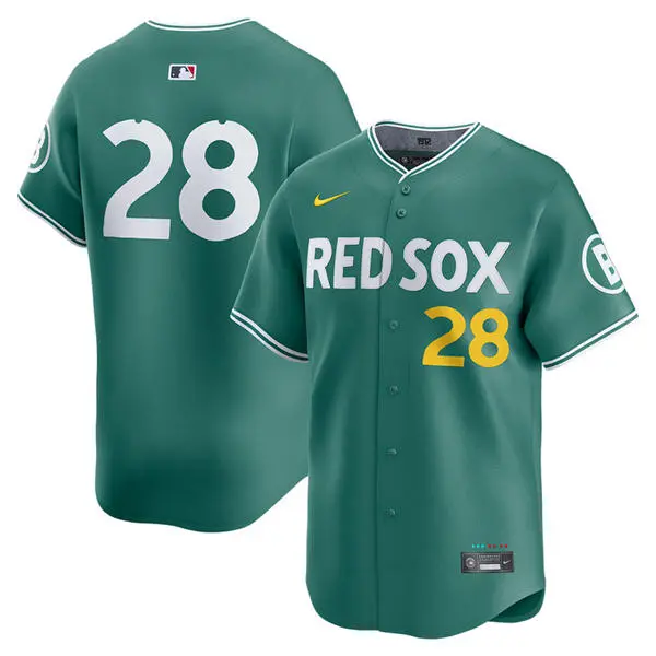Mens Boston Red Sox #28 Kristian Campbell 2025 City Connect 2.0 Vapor Limited Player Jersey Green 