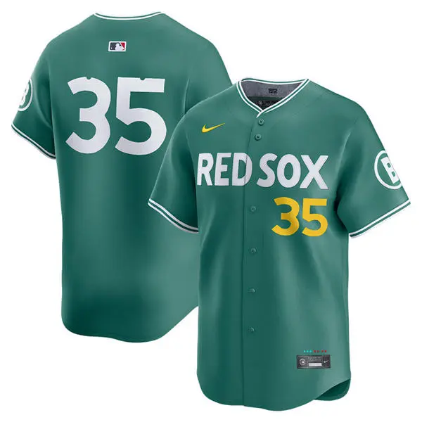 Mens Boston Red Sox #35 Garrett Crochet 2025 City Connect 2.0 Vapor Limited Player Jersey Green