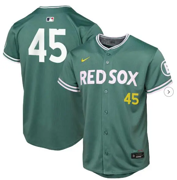 Mens Boston Red Sox #45 Pedro Martinez 2025 City Connect 2.0 Vapor Limited Player Jersey Green