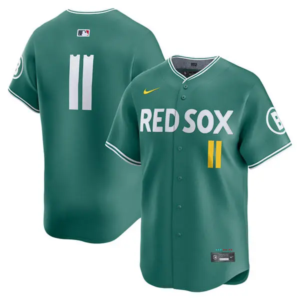 Womens Boston Red Sox #11 Rafael Devers Green 2025 City Connect 2.0 Limited Jersey 