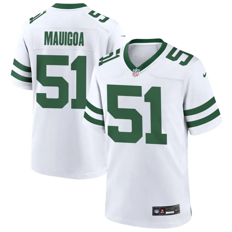Men's New York Jets #51 Francisco Mauigoa Nike White Vapor Legacy F.U.S.E. Limited Jersey