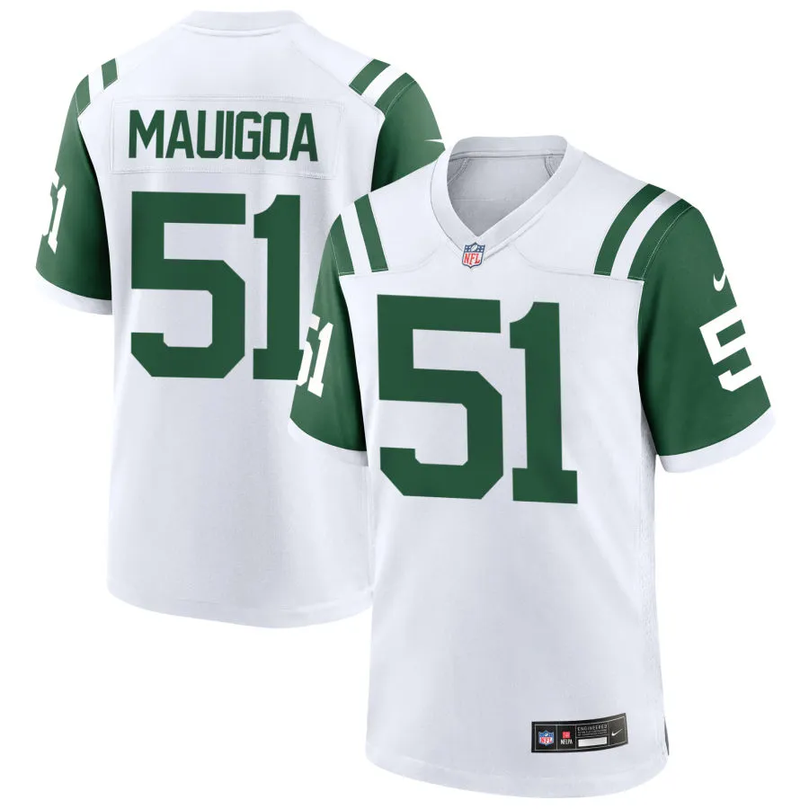 Men's New York Jets #51 Francisco Mauigoa White Alternate Classic Limited Jersey