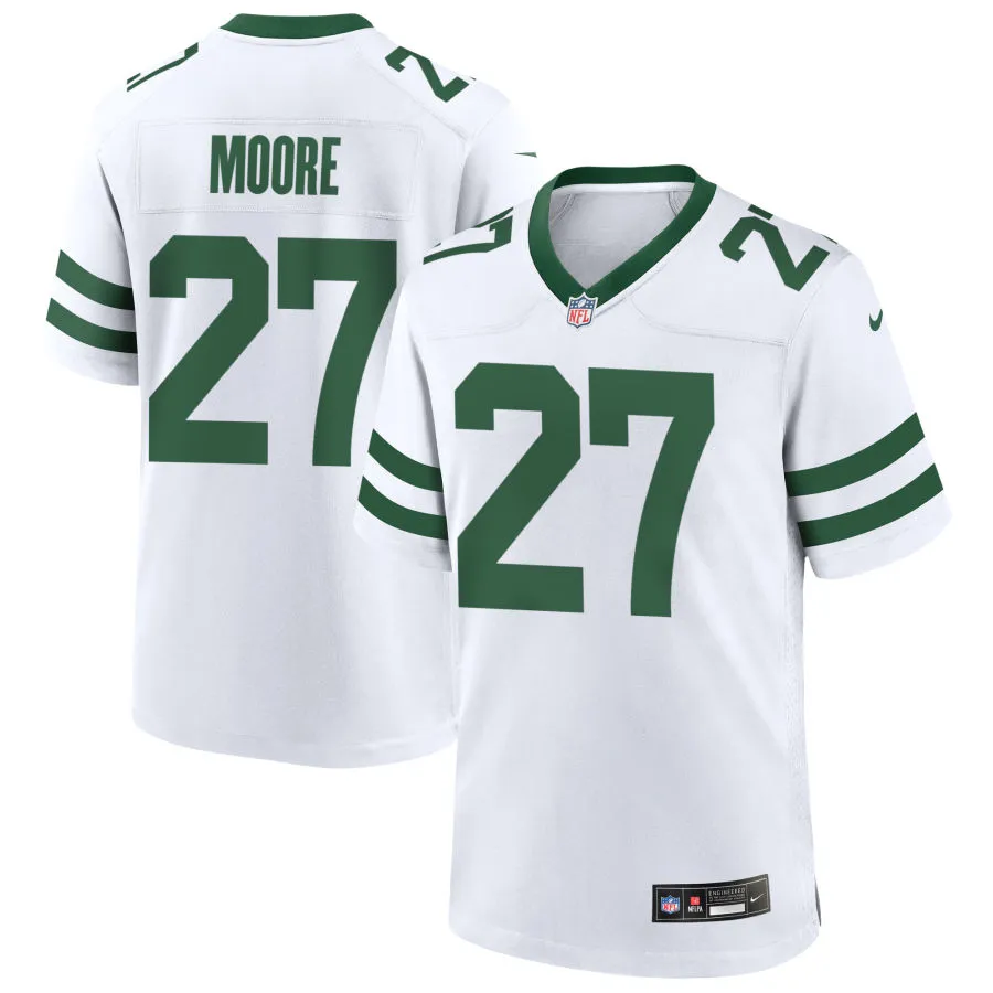 Men's New York Jets #27 Malachi Moore Nike White Vapor Legacy F.U.S.E. Limited Jersey