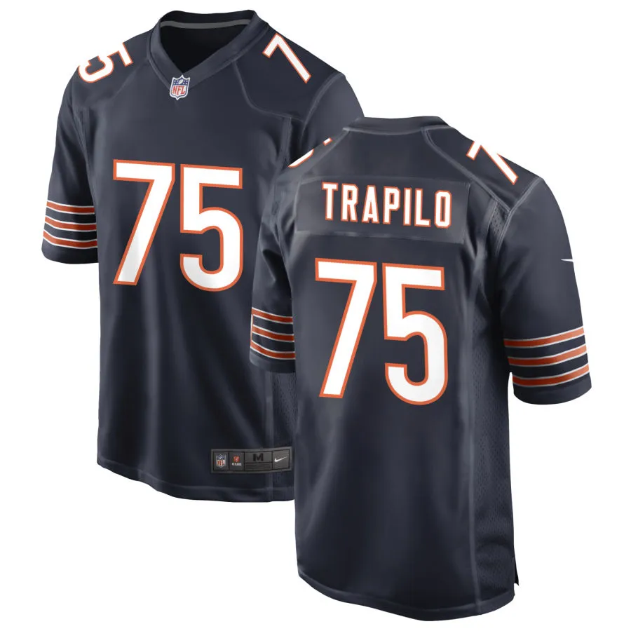 Mens Chicago Bears #75 Ozzy Trapilo Nike Navy Vapor F.U.S.E. Limited Jersey