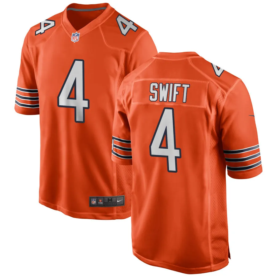 Mens Chicago Bears #4 D'Andre Swift Nike Orange Alternate F.U.S.E. Limited Jersey