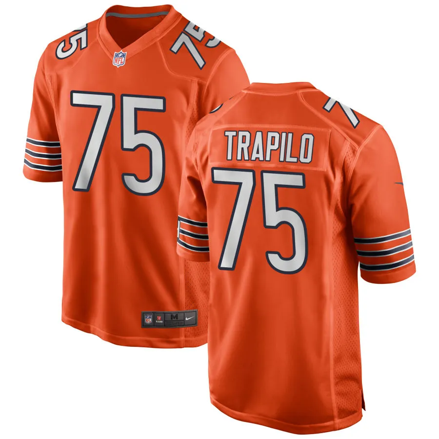 Mens Chicago Bears #75 Ozzy Trapilo  Nike Orange Alternate F.U.S.E. Limited Jersey