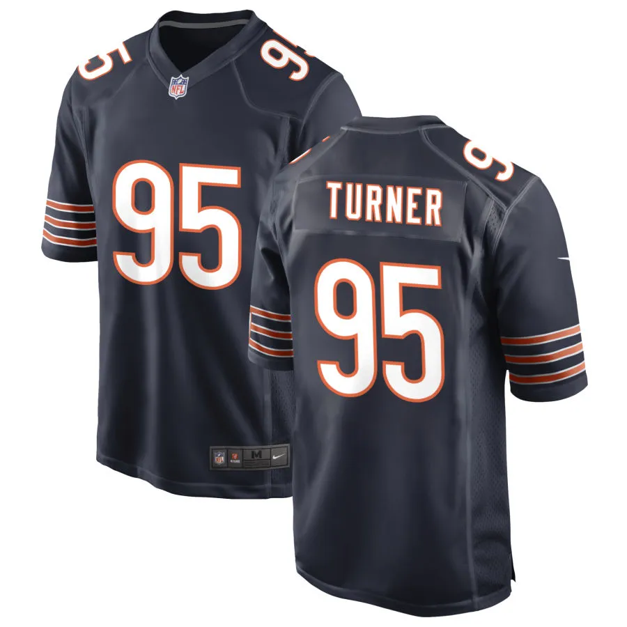 Mens Chicago Bears #95 Shemar Turner Nike Navy Vapor F.U.S.E. Limited Jersey
