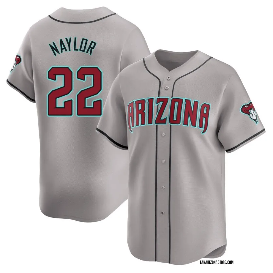 Mens Arizona Diamondbacks #22 Josh Naylor Nike Gray Road Limited Jersey  (5)