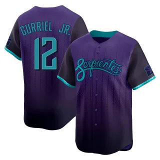 Mens Arizona Diamondbacks #12 Lourdes Gurriel Jr. Nike Serpientes 2025 City Connect Limited Jersey Purple