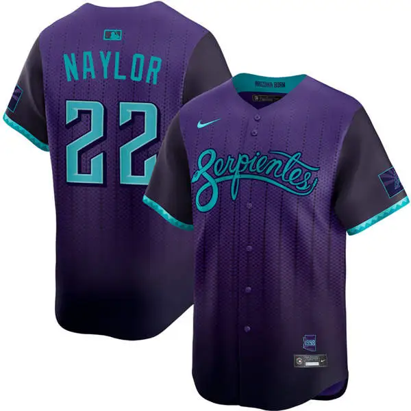 Mens Arizona Diamondbacks #22 Josh Naylor Nike Serpientes 2025 City Connect Limited Jersey Purple