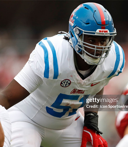 Ole Miss Rebels #51 Zxavian Harris White Blue College Football Game Jersey