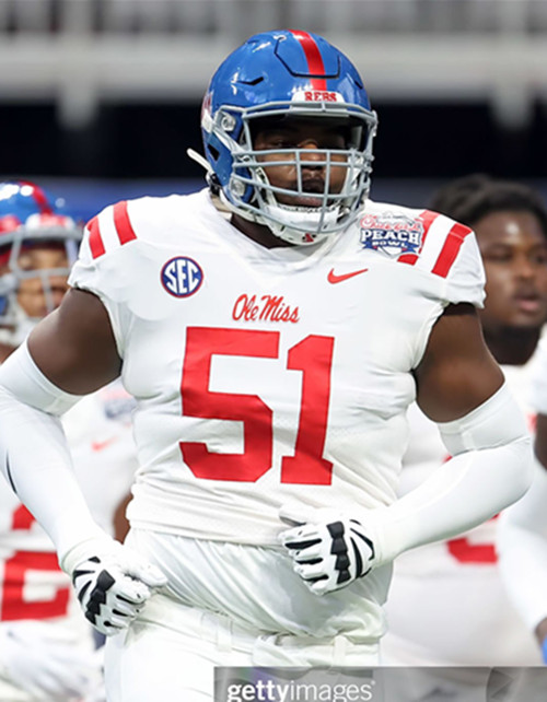 Ole Miss Rebels #51 Zxavian Harris White Red College Football Game Jersey