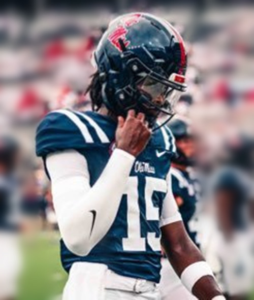 Ole Miss Rebels #15 AJ Maddox Navy College Football Game Jersey