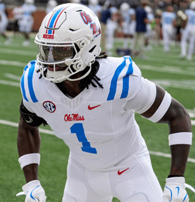 Ole Miss Rebels #1 De'Zhaun Stribling White Blue College Football Game Jersey