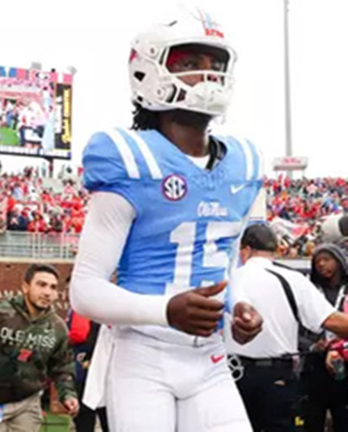 Ole Miss Rebels #15 AJ Maddox Blue College Football Game Jersey