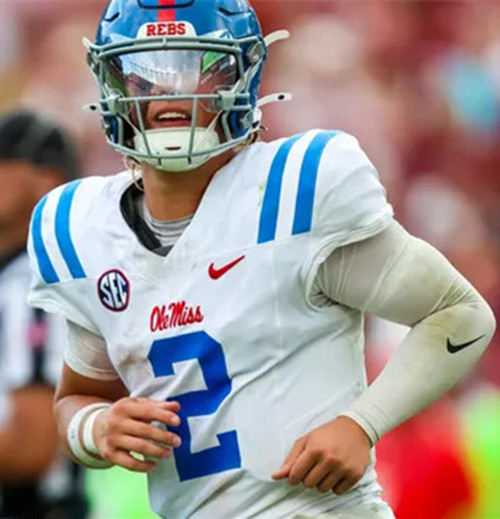 Ole Miss Rebels #2 Harrison Wallace III White Blue College Football Game Jersey