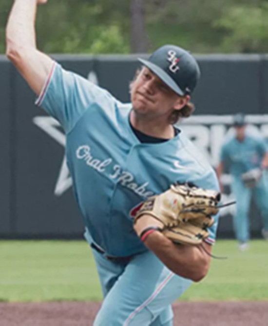 Oral Roberts Golden Eagles #20 Dalton Patten Light Blue College Baseball Game Jersey