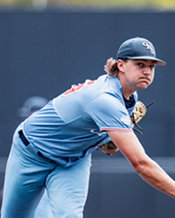 Oral Roberts Golden Eagles #44 Easton Teel Light Blue College Baseball Game Jersey