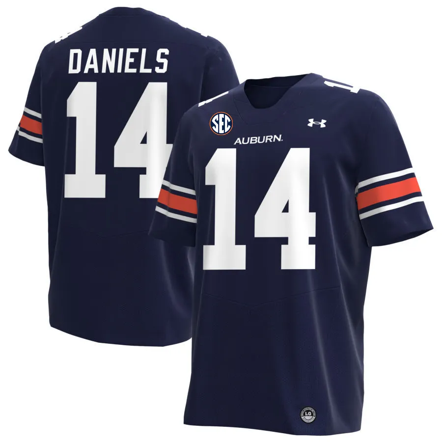 Auburn Tigers #14 Ashton Daniels Navy Football Jersey