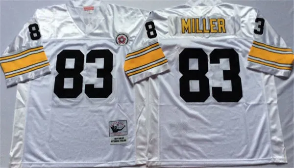 Men's pittsburgh steelers #83 Heath Miller White Throwback Jersey