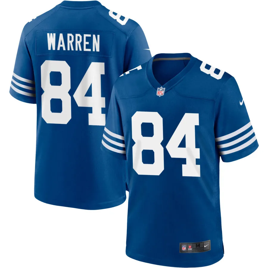 Mens Indianapolis Colts #84 Tyler Warren Nike Royal Alternate Retro Vapor Limited Jersey