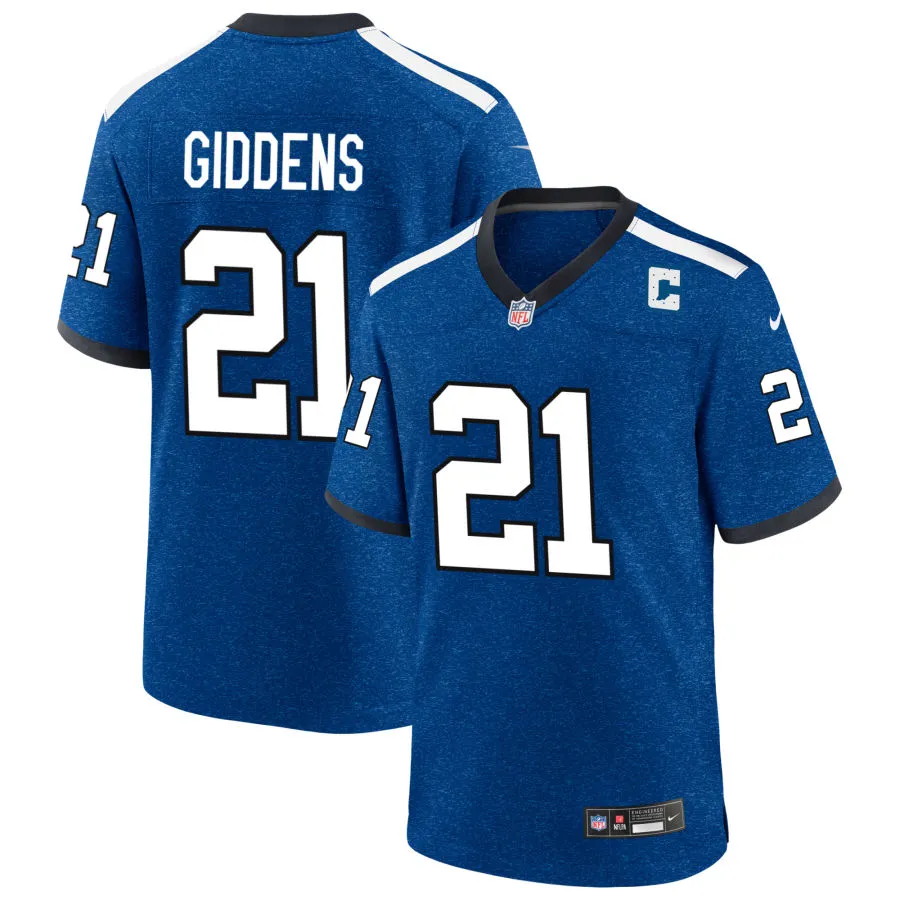 Mens Indianapolis Colts #21 DJ Giddens Royal Indiana Nights Alternate Vapor F.U.S.E. Limited Jersey