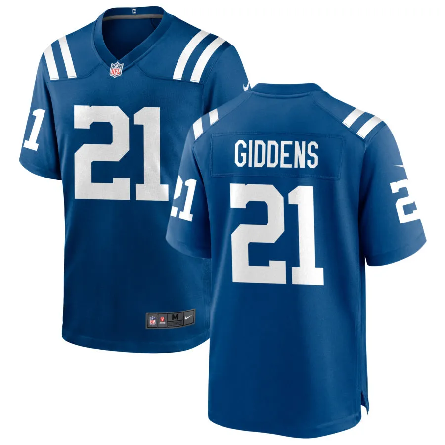 Mens Indianapolis Colts #21 DJ Giddens Nike Royal F.U.S.E.Vapor Limited Player Jersey