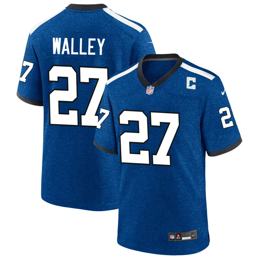 Mens Indianapolis Colts #27 Justin Walley Royal Indiana Nights Alternate Vapor F.U.S.E. Limited Jersey