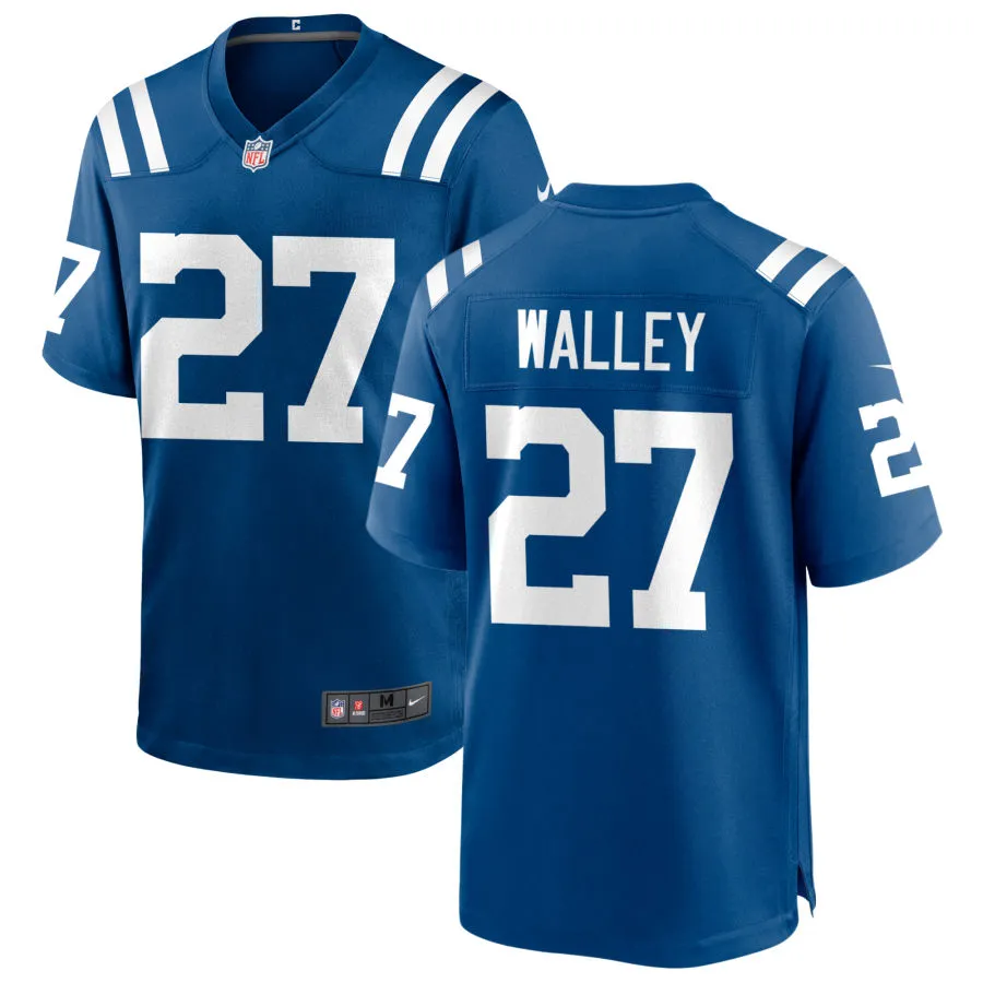 Mens Indianapolis Colts #27 Justin Walley Nike Royal F.U.S.E.Vapor Limited Player Jersey