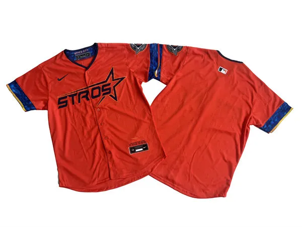 Mens Houston Astros Blank Nike Orange 2025 City Connect Edition 2.0 Replic Jersey