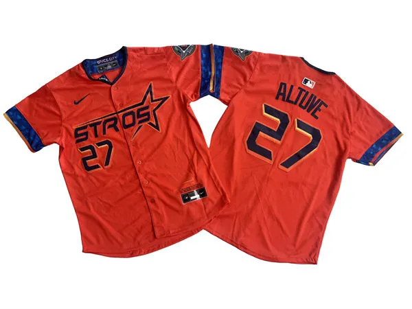 Mens Houston Astros #27 Jose Altuve Nike Orange 2025 City Connect Edition 2.0 Replic Jersey