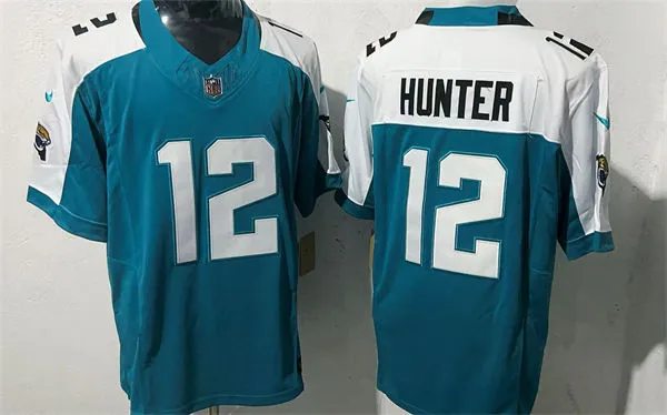 Men's Jacksonville Jaguars #12 Travis Hunter Teal White Gratitude F.U.S.E. Limited Jersey