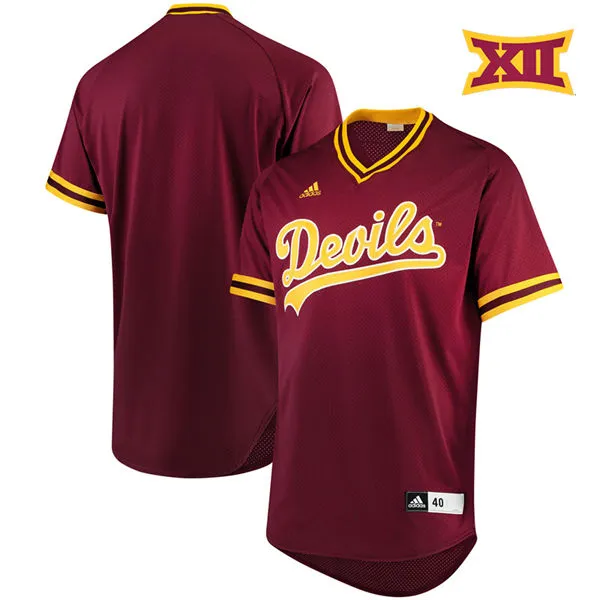 Arizona State Sun Devils Custom adidas Maroon Pullover 2025 XII Baseball Game Jersey
