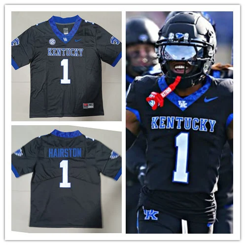 Kentucky Wildcats #1 Maxwell Hairston 2025 Black Football Jersey