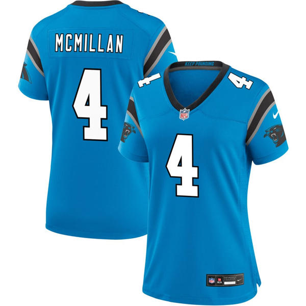 Womens Carolina Panthers #4 Tetairoa McMillan Nike Blue Limited Jersey