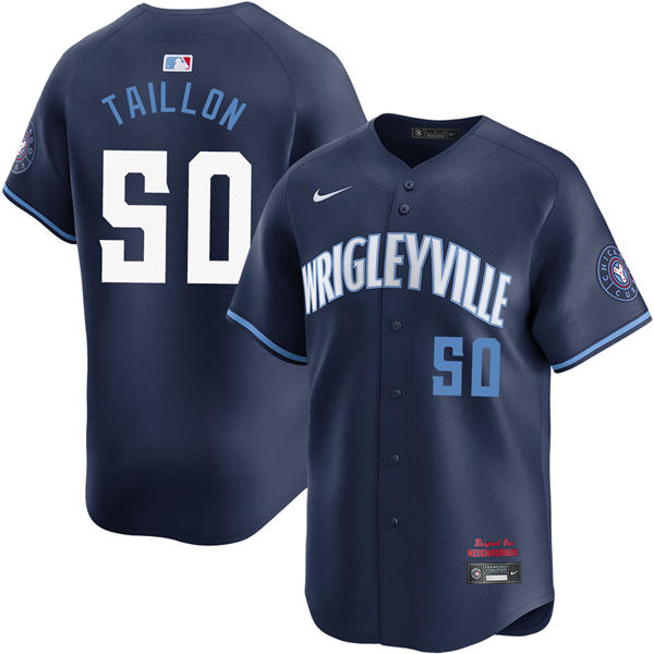 Mens Chicago Cubs #50 Jameson Taillon Navy City Connect Limited Jersey