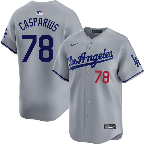 Mens Los Angeles Dodgers #78 Ben Casparius Nike Gray Los Angeles Limited Player Jersey