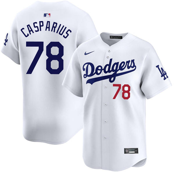 Mens Los Angeles Dodgers #78 Ben Casparius Nike White Home Limited Player Jersey