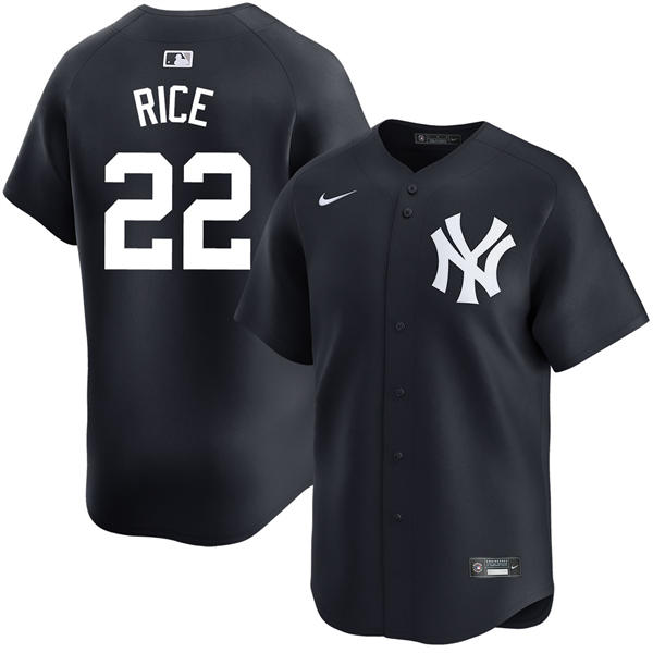 Mens New York Yankees #22 Ben Rice Nike Navy Alternate With Name Limited Jersey