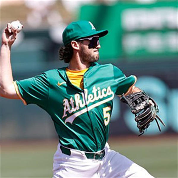 Men's Athletics #5 Jacob Wilson Nike 2025 Green Alternate Spring Limited Jersey