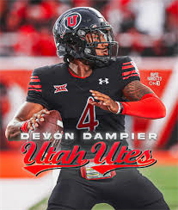 Mens Youth Utah Utes #4 Devon Dampier 2025 XII Black Retro College Football Throwback Jersey