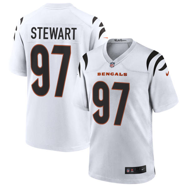 Men's Cincinnati Bengals #97 Shemar Stewart Nike White Away Vapor F.U.S.E. Limited Jersey