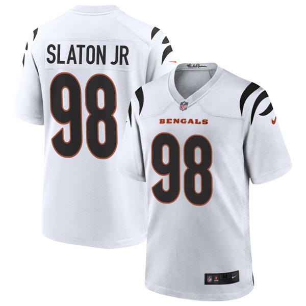 Men's Cincinnati Bengals #98 Tedarrell Slaton Jr Nike White Away Vapor F.U.S.E. Limited Jersey