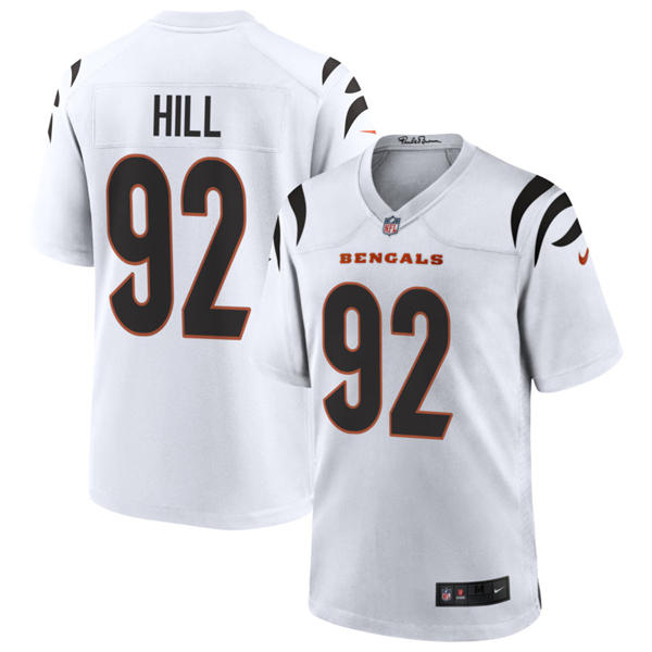 Men's Cincinnati Bengals #92 B.J. Hill Nike White Away Vapor F.U.S.E. Limited Jersey