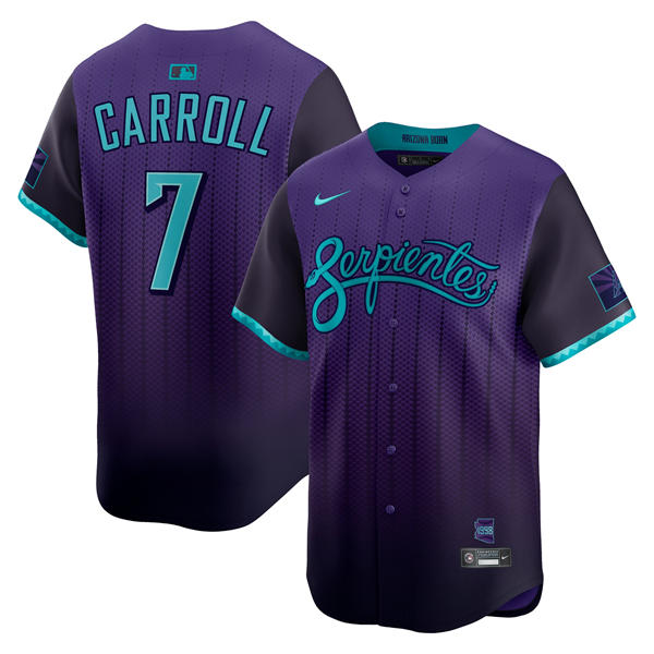 Mens Arizona Diamondbacks #7 Corbin Carroll Nike Purple 2025 City Connect Limited Jersey