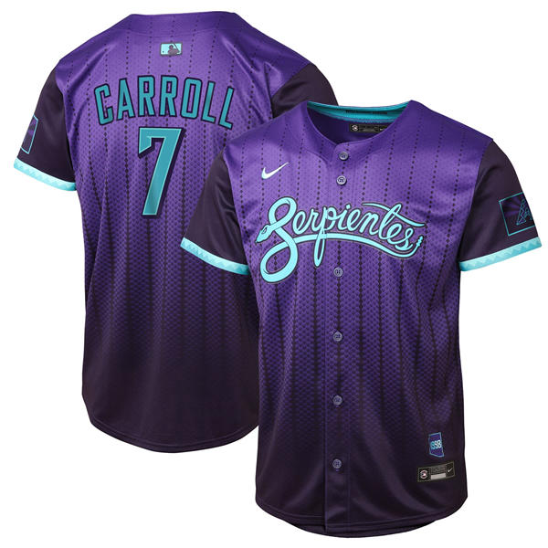 Youth Arizona Diamondbacks #7 Corbin Carroll Nike Purple 2025 City Connect Limited Jersey
