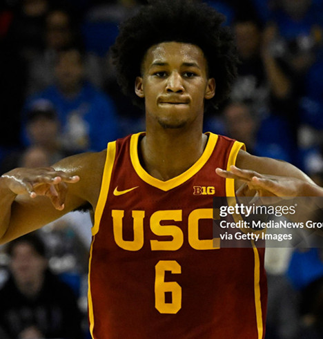 Mens Youth USC Trojans #6 Wesley Yates III Red College Basketball Game Jersey