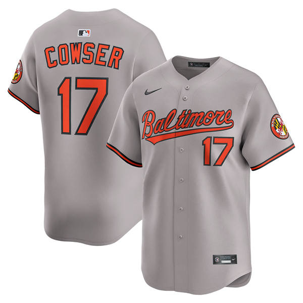 Mens Baltimore Orioles #17 Colton Cowser Nike Road Gray Limited Jersey